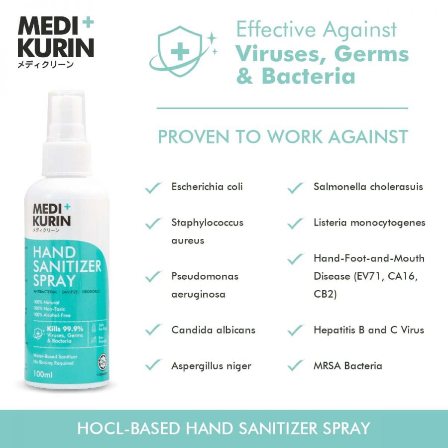 MEDI+KURIN HOCl Hand Sanitizer Spray 100ml