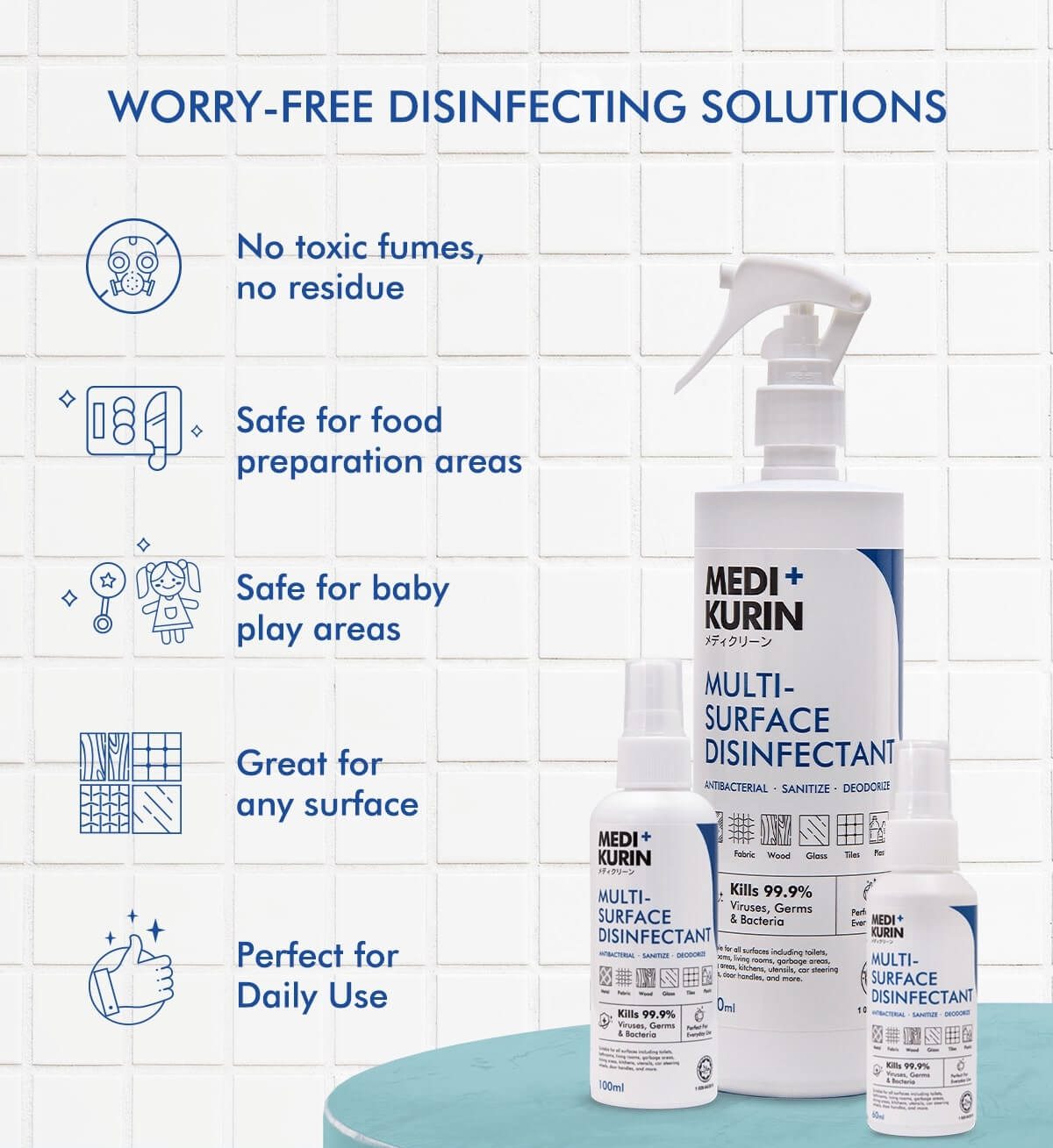 MEDI+KURIN HOCl Multi-Surface Disinfectant Spray