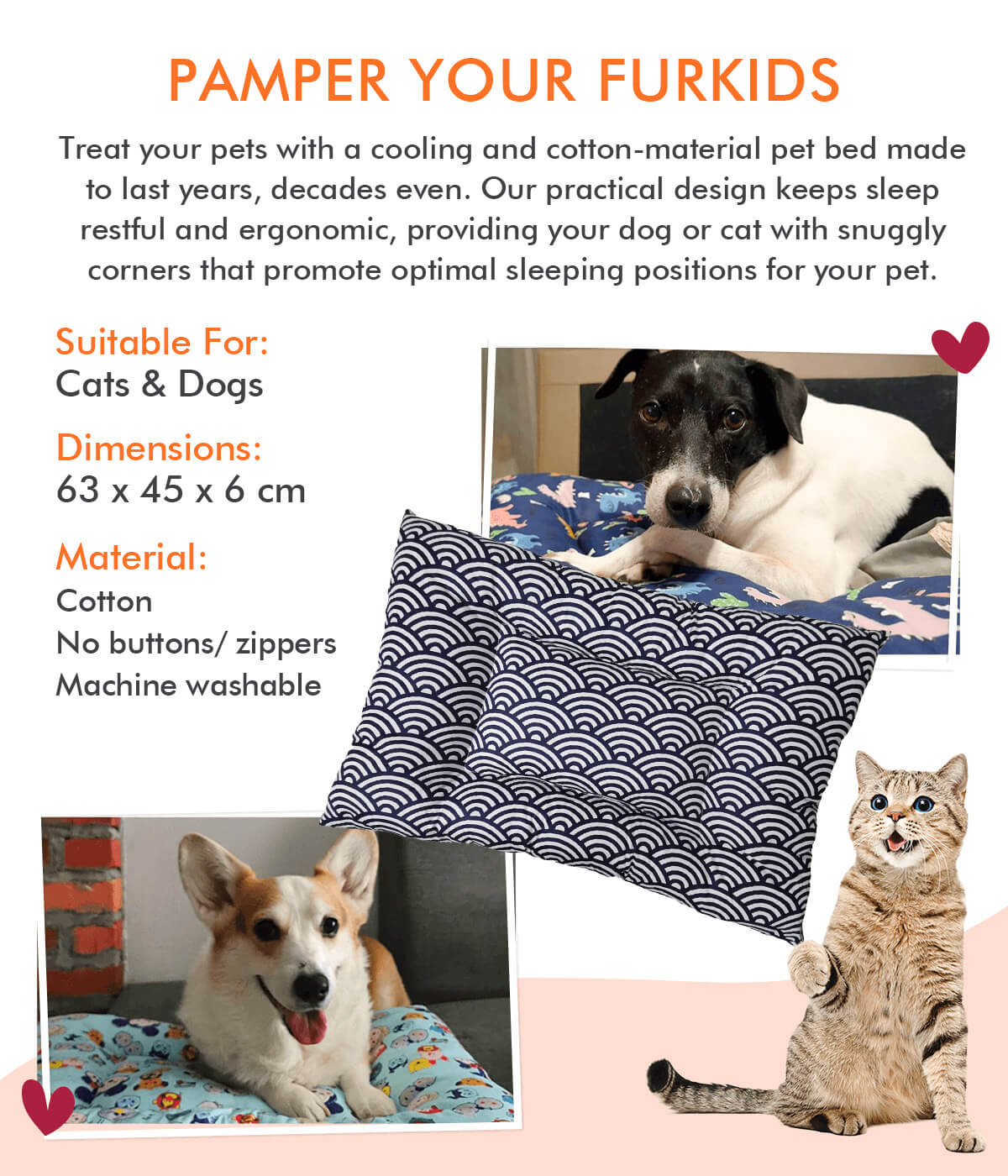 PettoGard Surface Disinfectant and Deodorizer Spray + Handmade Pet Bed (Japanese Waves) Bundle