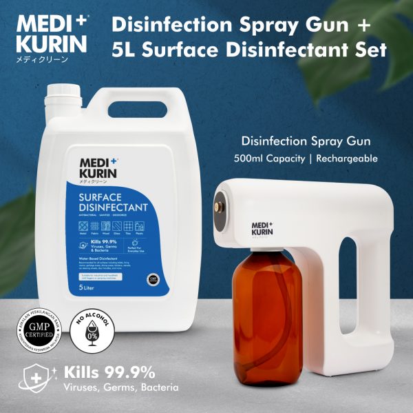 MEDI+KURIN® Disinfection Spray Gun + (5L) MEDI+KURIN® Surface Disinfectant solution